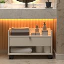 Ver imagem 1 de Gabinete para Banheiro com Gaveta Prisma - Off White