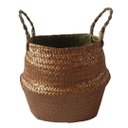 Ver imagem 1 de CESTO COM ALCAS EM RATTAN MARROM D27CM X 23CM