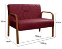 Ver imagem 3 de Sofá 2 Lugares Namoradeira Lara Decoração Sala Quarto Recepção Vermelho Bordô
