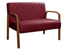Ver imagem 2 de Sofá 2 Lugares Namoradeira Lara Decoração Sala Quarto Recepção Vermelho Bordô