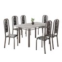 Ver imagem 2 de Conjunto de Mesa Retangular 140x75cm Tampo Granito Topázio 6 Cadeiras Lavínea