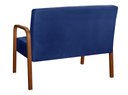 Ver imagem 4 de Sofá 2 Lugares Namoradeira Lara Decoração Sala Quarto Recepção Azul Marinho