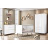 Jogo de Quarto Infantil Retrô Melinda – Roupeiro, Cômoda e Berço Mini Cama Ana Branco 100% MDF - Pho - 2
