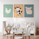 Ver imagem 3 de Kit 3 Quadros Decorativos Infantil - Bichinhos Das Cores NO2 - 30x40 - Moldura Madeira