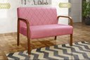 Ver imagem 1 de Sofá 2 Lugares Namoradeira Lara Decoração Sala Quarto Recepção Rosa
