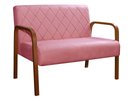 Ver imagem 2 de Sofá 2 Lugares Namoradeira Lara Decoração Sala Quarto Recepção Rosa