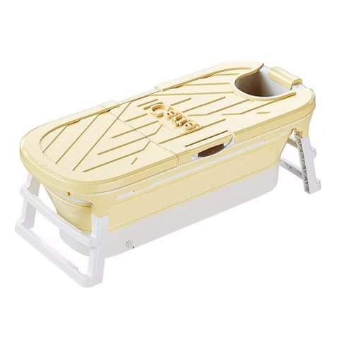 Banheira Ofurô Dobrável para Adulto 340 L - Amarelo