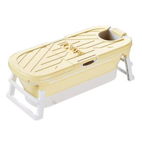 Banheira para Adulto Dobrável Gigante - Amarelo