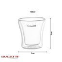 Ver imagem 6 de Jogo 2 Copos Shot BGD100N Licor Café Vidro Borossilicato Parede Dupla Transparente Bugatti 100ml