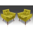 Ver imagem 1 de KIT 02 POLTRONAS OPALA SUEDE AMARELO - MODENA DECOR