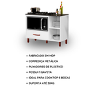 Ver imagem 7 de Balcão Cooktop 5 Bocas com Nicho Micro-Ondas Córdoba 1 Gaveta Pés PVC - Branco