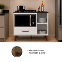 Ver imagem 6 de Balcão Cooktop 5 Bocas com Nicho Micro-Ondas Córdoba 1 Gaveta Pés PVC - Branco