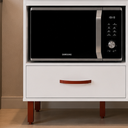 Ver imagem 3 de Balcão Cooktop 5 Bocas com Nicho Micro-Ondas Córdoba 1 Gaveta Pés PVC - Branco