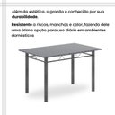 Ver mais imagens de Conjunto de Mesa Retangular 120x75cm Tampo Granito Ocre 4 Cadeiras Lavínea Prata/Preto Floral/Mart