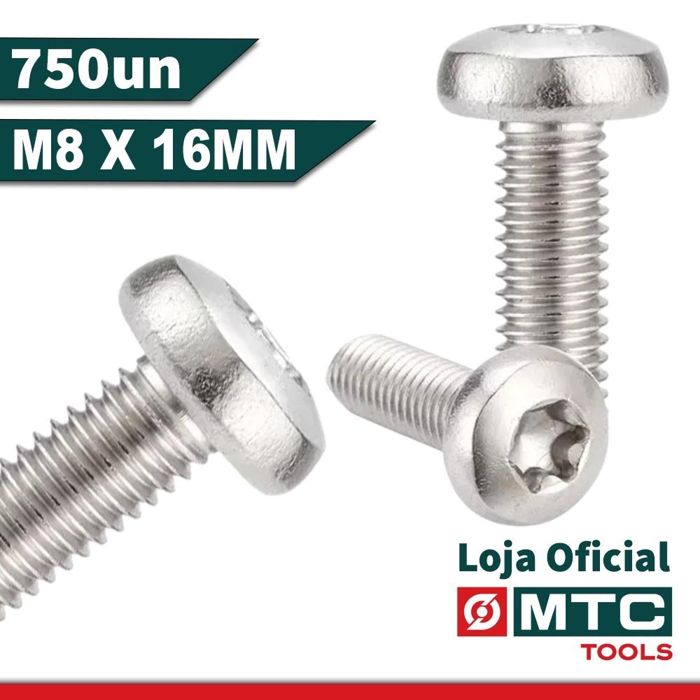 PARAFUSO TRILOBULAR C. PANELA TORX M8 X 16 ZINCO - 750PÇS - 2