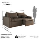 Ver imagem 3 de Sofá Cama Retrátil em Madeira Eucalipto e Bouclê 220cm Flórida