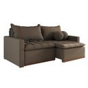 Ver imagem 2 de Sofá Cama Retrátil em Madeira Eucalipto e Bouclê 220cm Flórida