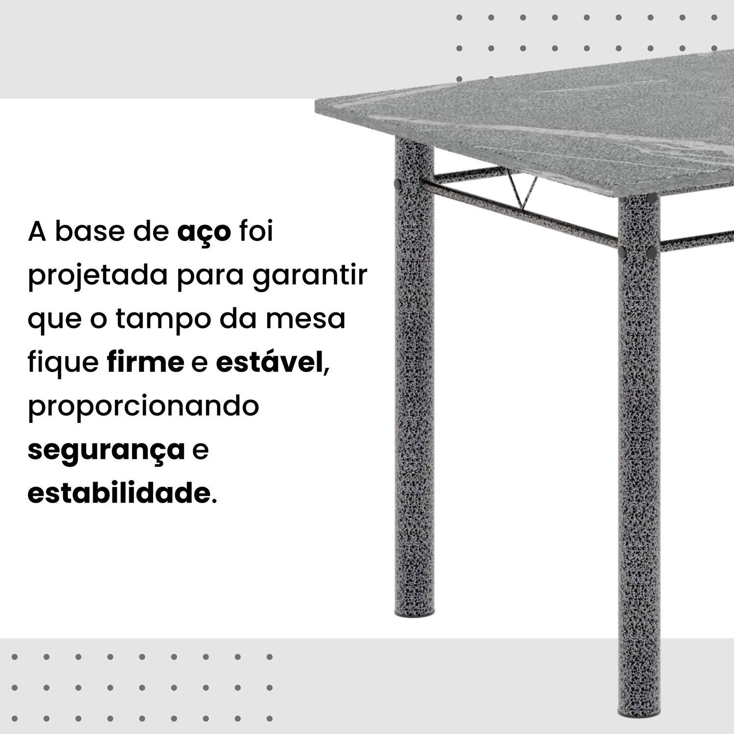 Conjunto de Mesa Retangular a 120x75cm Tampo Granito Topázio 4 Cadeiras Lavínea - 9