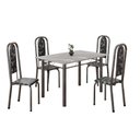 Ver imagem 2 de Conjunto de Mesa Retangular 120x75cm Tampo Granito Topázio 4 Cadeiras Lavínea Prata/Preto Floral/Mart