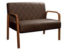 Ver imagem 2 de Sofá 2 Lugares Namoradeira Lara Decoração Sala Quarto Recepção Marrom