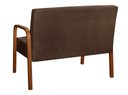 Ver imagem 4 de Sofá 2 Lugares Namoradeira Lara Decoração Sala Quarto Recepção Marrom