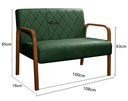 Ver imagem 3 de Sofá 2 Lugares Namoradeira Lara Decoração Sala Quarto Recepção Verde
