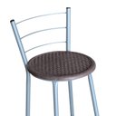 Ver imagem 2 de Banqueta Alta Ratan Cinza Retro Assento Cinza