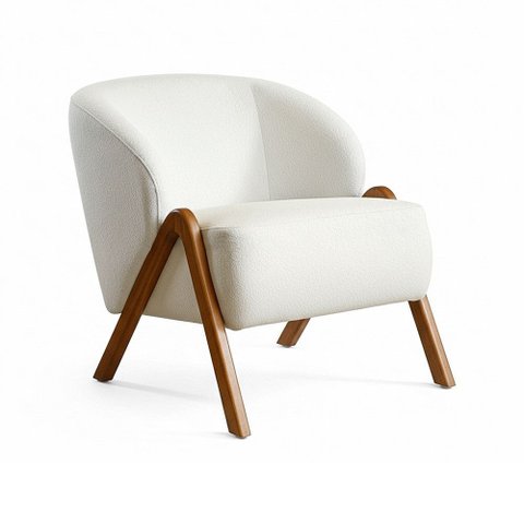 Poltrona para Sala Vinci Bouclé Off White - Nexta Casa
