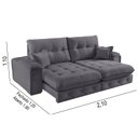 Ver imagem 3 de Sofá Retrátil Reclinável 210cm Istambul Yescasa