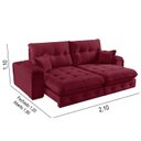 Ver imagem 3 de Sofá Retrátil Reclinável 210cm Istambul Yescasa