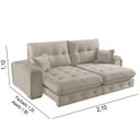 Ver imagem 3 de Sofá Retrátil Reclinável 210cm Istambul Yescasa