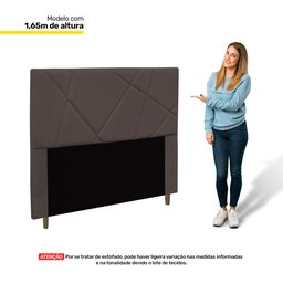 Cabeceira Cama Box Casal King Size Mali 195cm Veludo Marrom - Abmaza - 3
