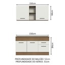 Ver imagem 4 de Armário de Cozinha Compacta 150cm Rustic/branco Agata Madesa 01