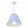 Lustre Pendente Cone Vivare Md-4028 Cúpula em Tecido 25-30x12cm Bivolt Azul Bebê 110v 220v - 1