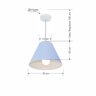Lustre Pendente Cone Vivare Md-4028 Cúpula em Tecido 25-30x12cm Bivolt Azul Bebê 110v 220v - 2