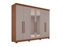 Ver imagem 1 de Guarda-Roupa Casal 6 Portas 6 Gavetas com Espelho Órion Premium Salleto Cinamomo/Off White