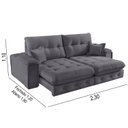 Ver imagem 3 de Sofá Retrátil Reclinável 230cm Istambul Yescasa