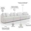 Ver imagem 4 de Sofá 5 Lugares para Sala de Estar Living 394cm Arlo F04 Bouclê Off White - Lyam Decor