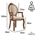 Ver imagem 2 de 3 Poltrona Entalhada com Braço Decorativa Imperatriz Luxo Trono Provençal Aréa Gourmet Leitura Linha