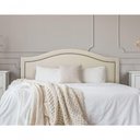 Ver imagem 1 de Cabeceira Casal Curva Luxo 140X60 Suede Off White - Tachas Fumê