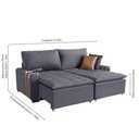Ver imagem 6 de Sofá Cama Retrátil e Reclinável Future 2 Lugares 2,10m com Usb Ventricci