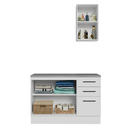 Ver imagem 5 de Conjunto Gabinete para Banheiro 120cm 3 Portas 3 Gavetas Branco Agata Madesa 01