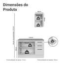 Ver imagem 3 de Conjunto Gabinete para Banheiro 120cm 3 Portas 3 Gavetas Branco Agata Madesa 01