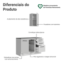 Ver imagem 4 de Conjunto Gabinete para Banheiro 120cm 3 Portas 3 Gavetas Branco Agata Madesa 01