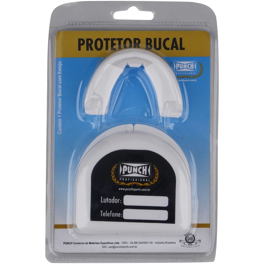 Protetor Bucal Punch Profissional Com Estojo Moldável - Único - Branco - 1