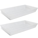 Ver imagem 2 de Kit 2 Travessas Melamina 53x32cm Branca Restaurante Buffet Haus Concept