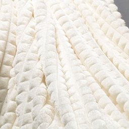 Cobertor Comfy Queen Manta Ultrasoft Alto Relevo Super Macia - Marfim - Palha - 4