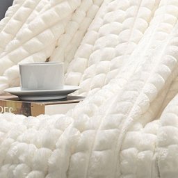 Cobertor Comfy Queen Manta Ultrasoft Alto Relevo Super Macia - Marfim - Palha - 5