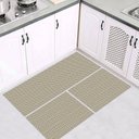 Ver imagem 1 de Jogo Tapetes Passadeira Cozinha 3 Pç Antiderrapante Egípcio - Bege