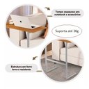 Ver imagem 3 de Mesa Apoio Lateral Encaixe Sofa Home Office Thor:pérola/dourado